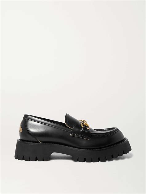 gucci horsebit collapsible leather loafer|Gucci Horsebit detailed leather loafers.